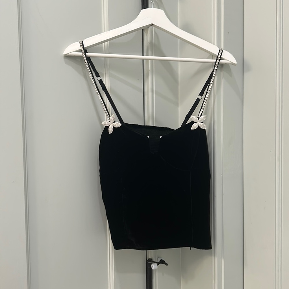Reformation Desiree Velvet Top. Size 4